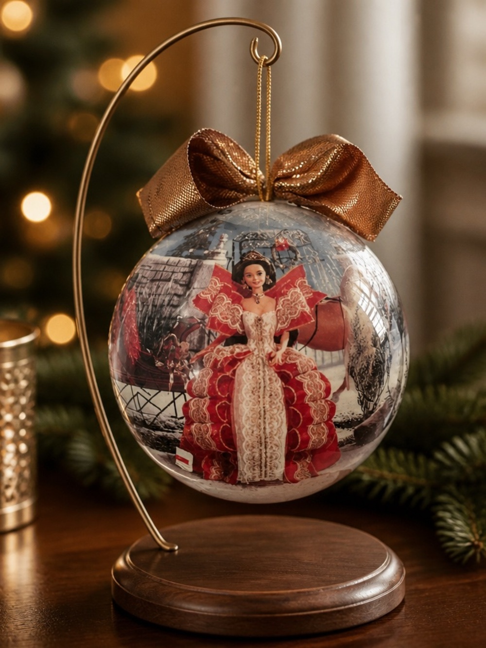 Barbie‎ Red and Gold Victorian Dress Holiday Ornament